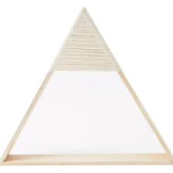 Light Brown & White Wood & Yarn 1 Triangle Wall Decor