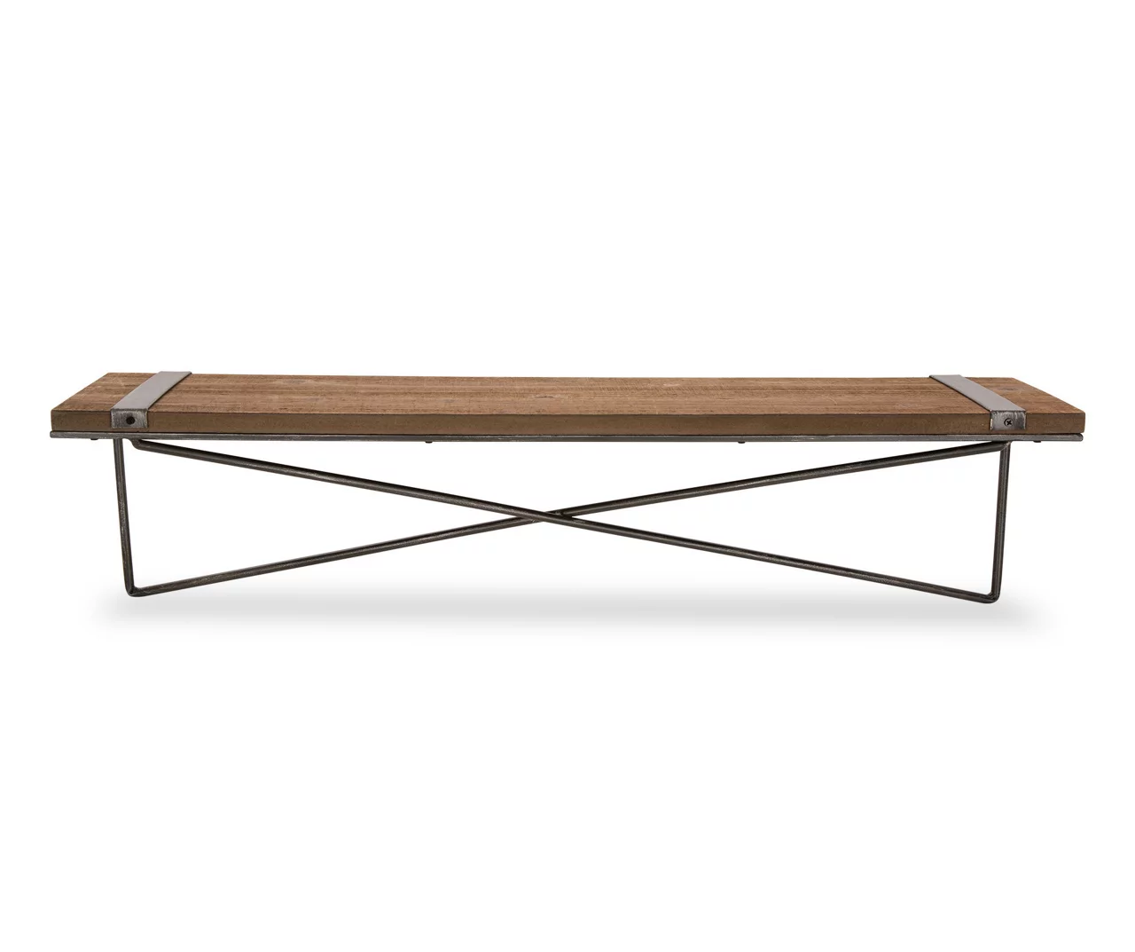 Natural Brown & Black Cross-Bar Wall Shelf, (31.5") - Image 8