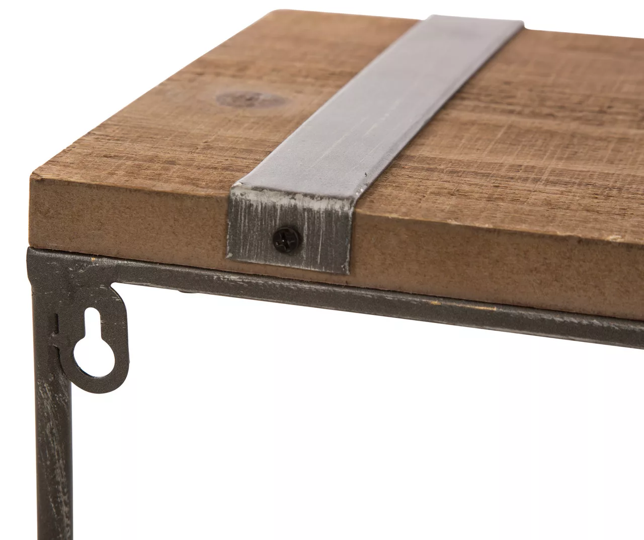 Natural Brown & Black Cross-Bar Wall Shelf, (31.5") - Image 4