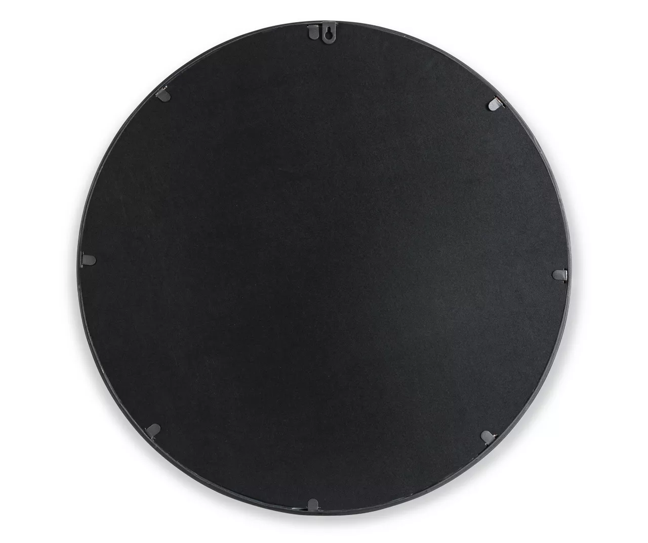 Black Quatrefoil-Accent Round Wall Mirror, (23.62") - Image 2