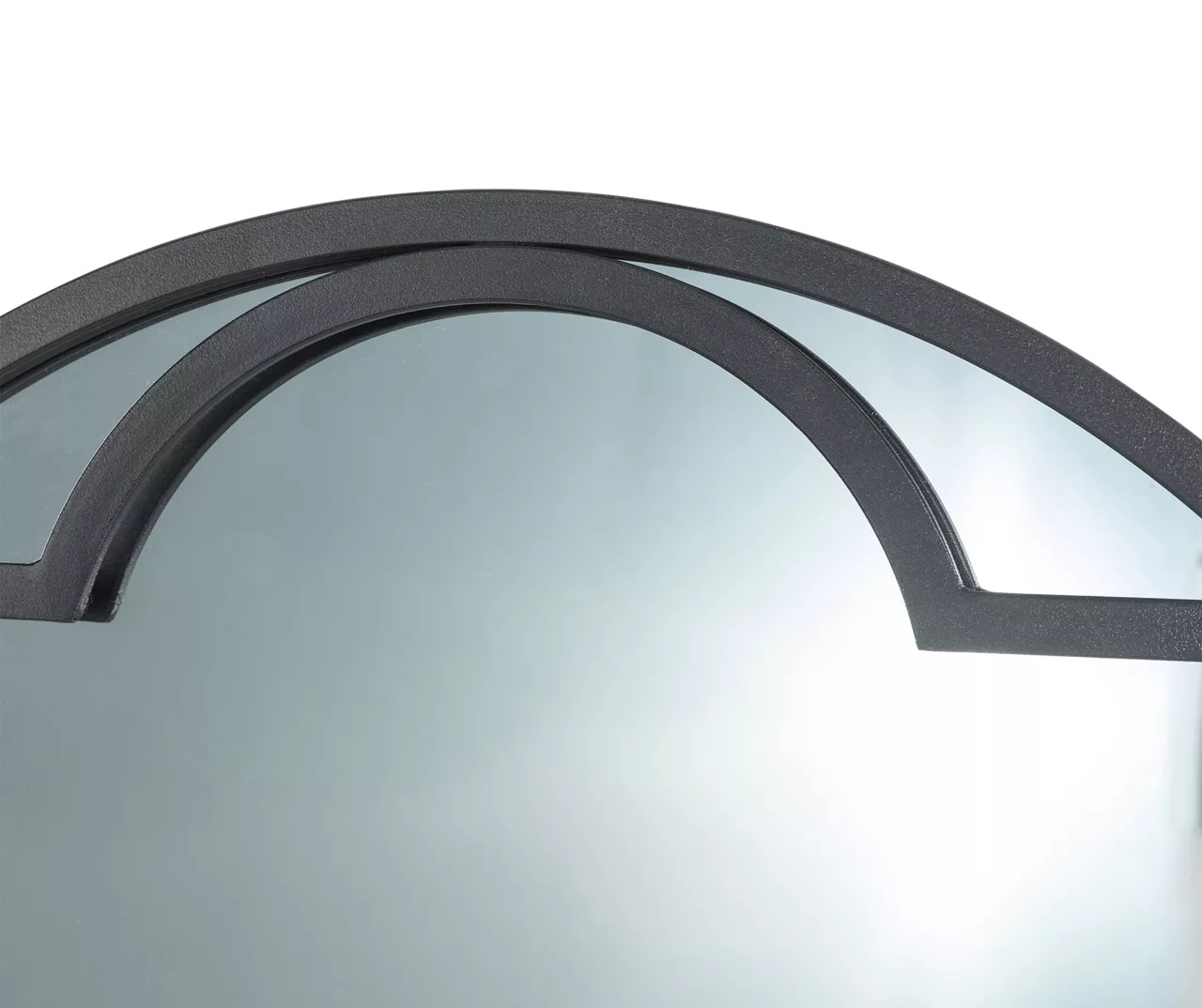 Black Quatrefoil-Accent Round Wall Mirror, (23.62") - Image 6