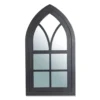 Black Arching Windowpane Wall Mirror, (40.16")