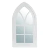 White Arching Windowpane Wall Mirror, (40.16")
