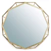 Gold Octagon Geometric-Border Wall Mirror, (28.15")