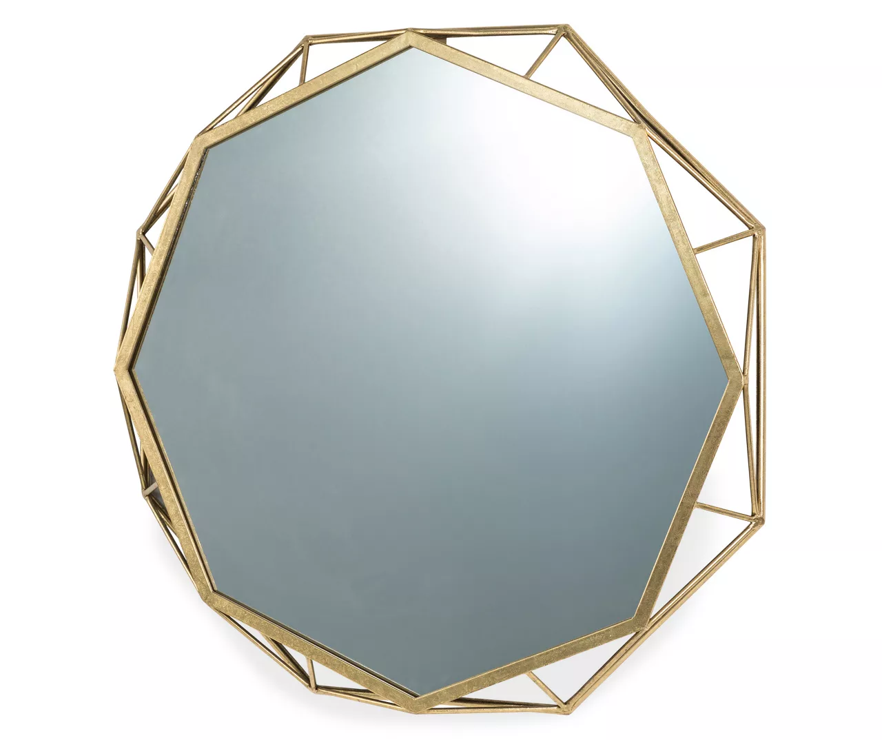 Gold Octagon Geometric-Border Wall Mirror, (28.15") - Image 2