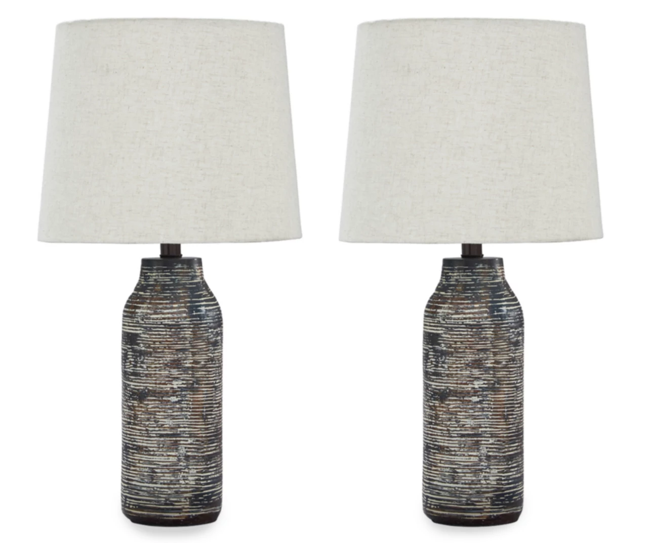 Black & White Streak Mahima Paper Table Lamp, 2-Pack