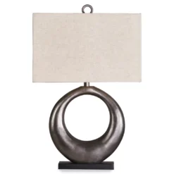 Antique Silver-Finish Saria Modern Table Lamp