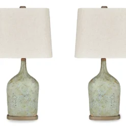 Sage Speckled Maribeth Paper Table Lamp, 2-Pack