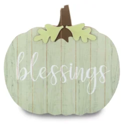 "Blessings" Green Pumpkin Hanging Wall Decor