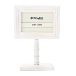 Whitewash Pedestal Picture Frame, (4" X 6")