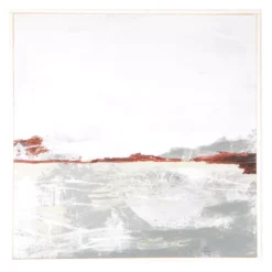 Gray & Brown Abstract Landscape Framed Canvas