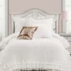 Ella White Ruffle & Lace Twin XL 2-Piece Comforter Set