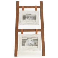 Brown & White 2-Photo Ladder Picture Frame