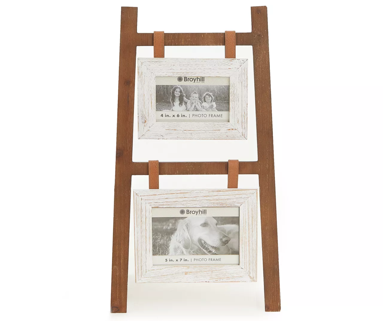Brown & White 2-Photo Ladder Picture Frame
