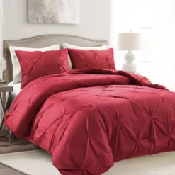 Red Diamond Pintuck Velvet King 3-Piece Comforter Set