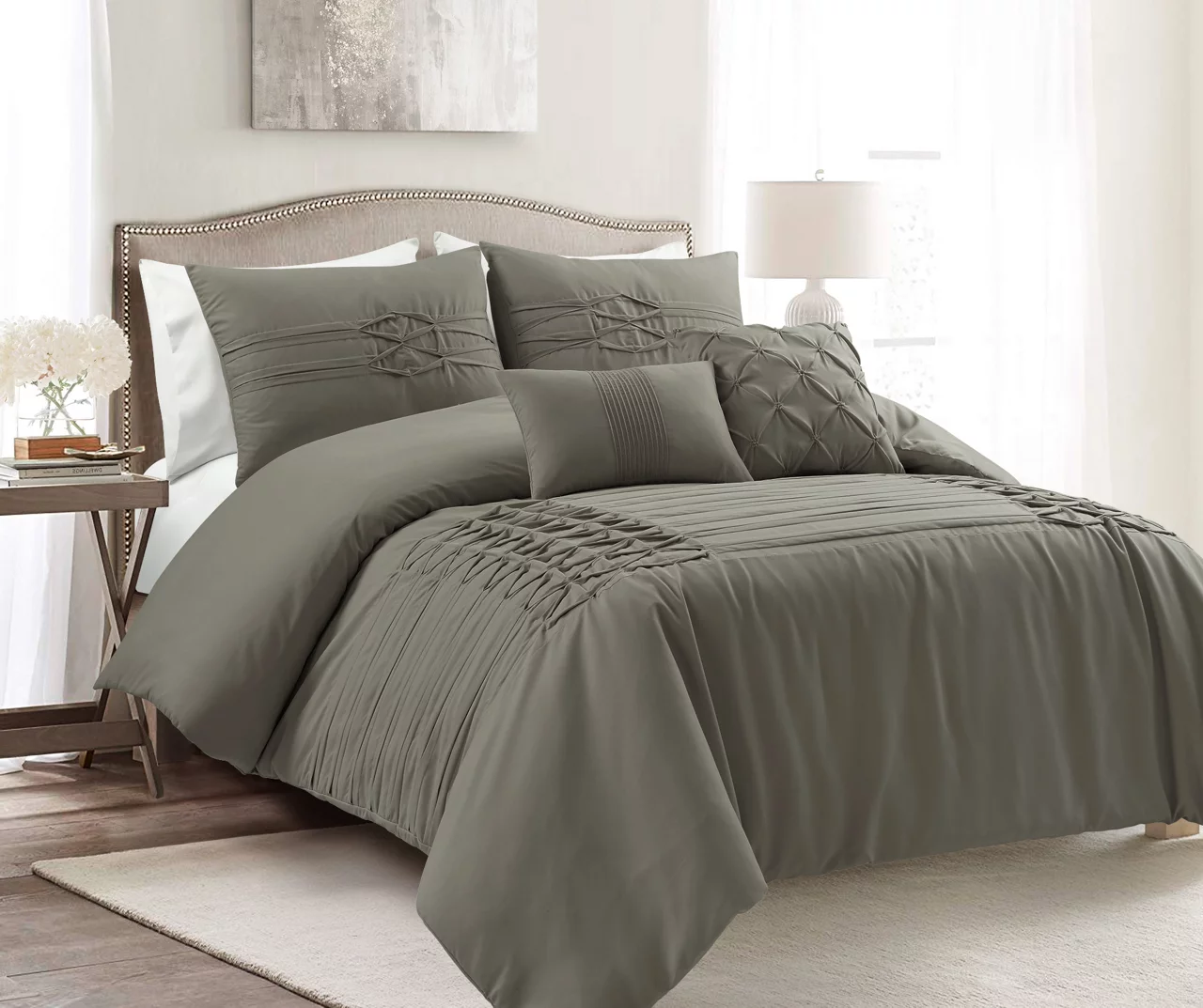 Aurora Pleated Pintuck Comforter Set - Image 3
