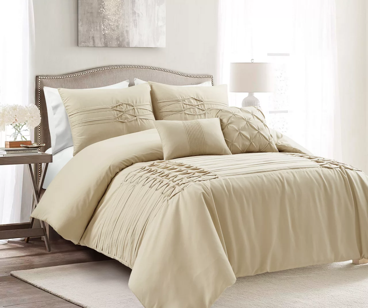 Aurora Pleated Pintuck Comforter Set - Image 2