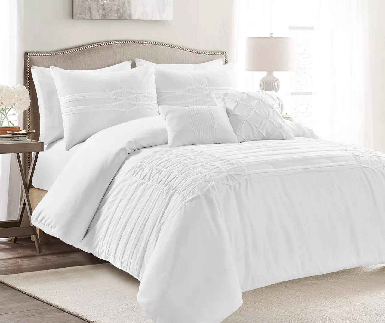 Aurora Pleated Pintuck Comforter Set - Image 6