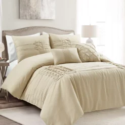 Aurora Pleated Pintuck Comforter Set
