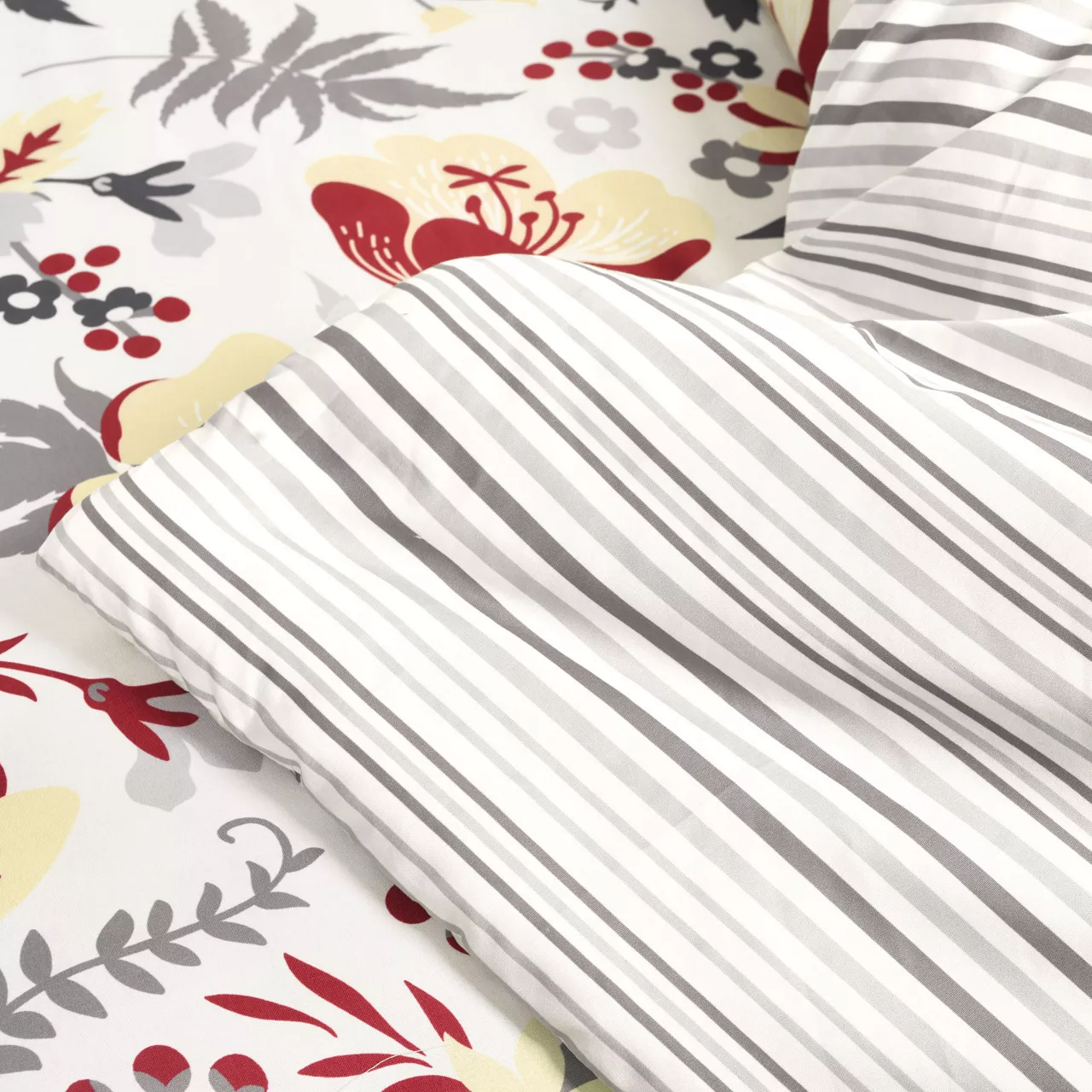 Blooming Garden Gray & Red King 5-Piece Comforter Set - Image 6