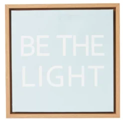 "Be The Light" Blue Framed Canvas