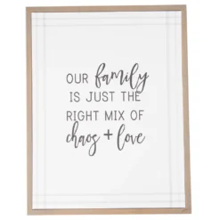 "Chaos & Love" White & Gray Framed Canvas