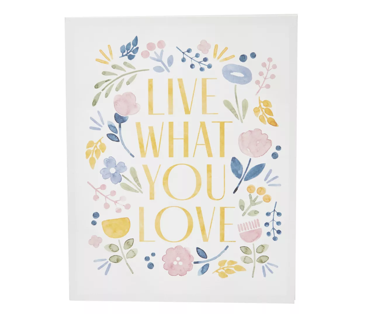 "Live What You Love" White & Pastel Floral Wrapped Canvas