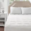 White Waterproof Down-Alternative Full Mattress Pad