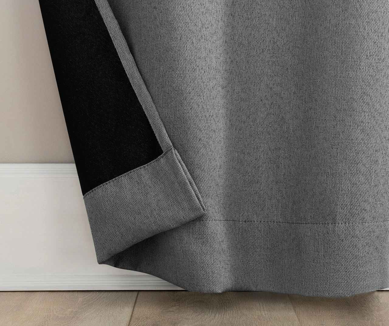 Baylor Silver Room-Darkening Grommet 4-Piece Curtain Panel Set, (63") - Image 4