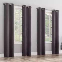 Baylor Dusty Fig Room-Darkening Grommet 4-Piece Curtain Panel Set, (84")