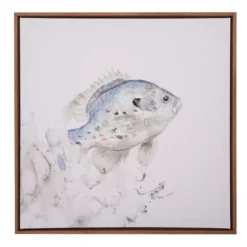 Blue & Brown Fish 1 Framed Canvas