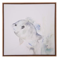 Blue & Brown Fish 2 Framed Canvas