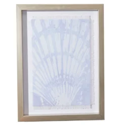 Light Blue Shell Fringe-Trim Framed Wall Plaque
