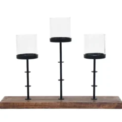 Black & Brown 3-Tier Votive Holder