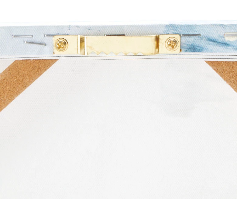 White & Blue Floral Wrapped Canvas - Image 3