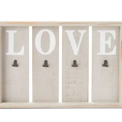 "Love" Gray & White Photo Clip Framed Wall Plaque
