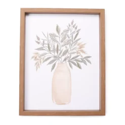 Tan & Green Potted Plant Framed Art Print