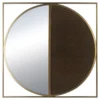 Brown & Brass Split-Circle Wall Mirror
