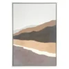 Brown & Blue Abstract Landscape Framed Canvas