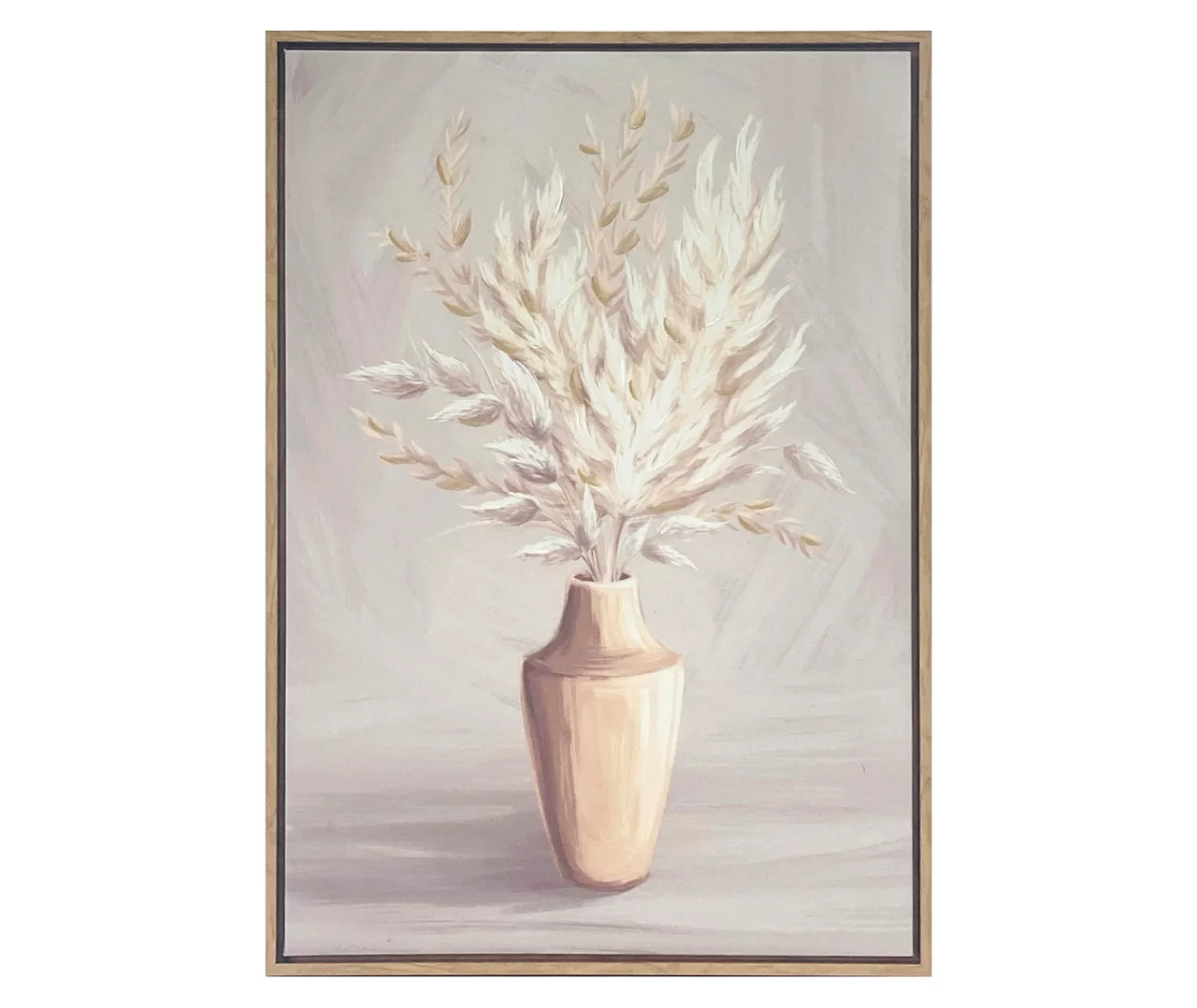 Taupe & Beige Pampas Grass Framed Canvas