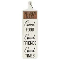 "Good Times" Cream & Black Serving Board Wall Plaque