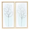 Light Blue & White Leaves Framed Canvas, 2-Pack