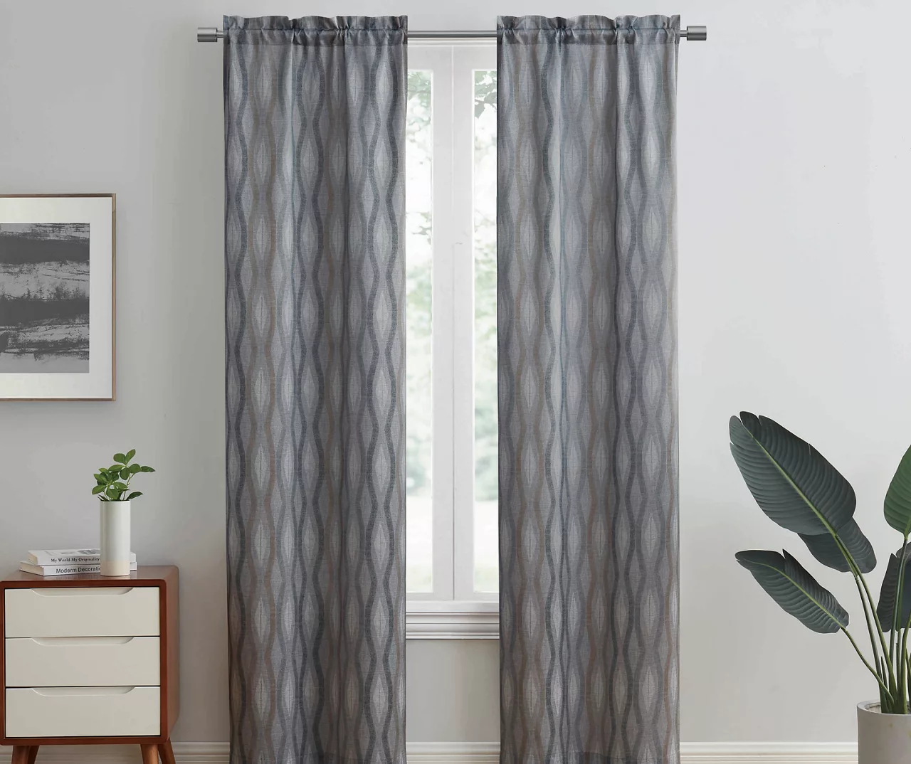 Sundown Indira Geometric Room-Darkening Curtain Panel Pair - Image 2