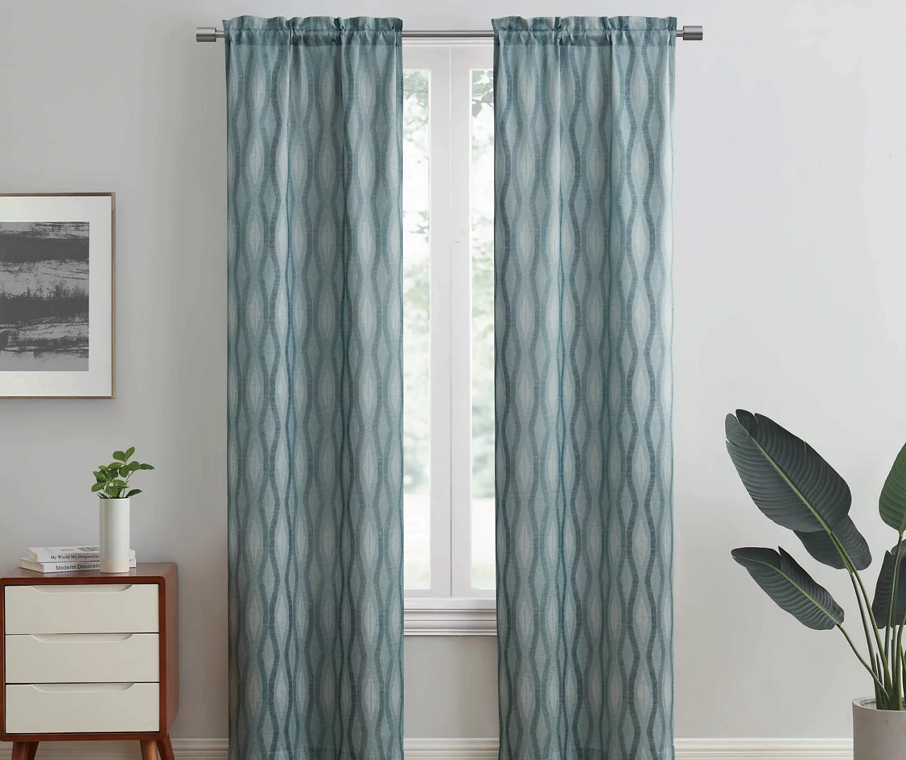 Sundown Indira Geometric Room-Darkening Curtain Panel Pair - Image 4