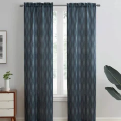 Sundown Indira Geometric Room-Darkening Curtain Panel Pair