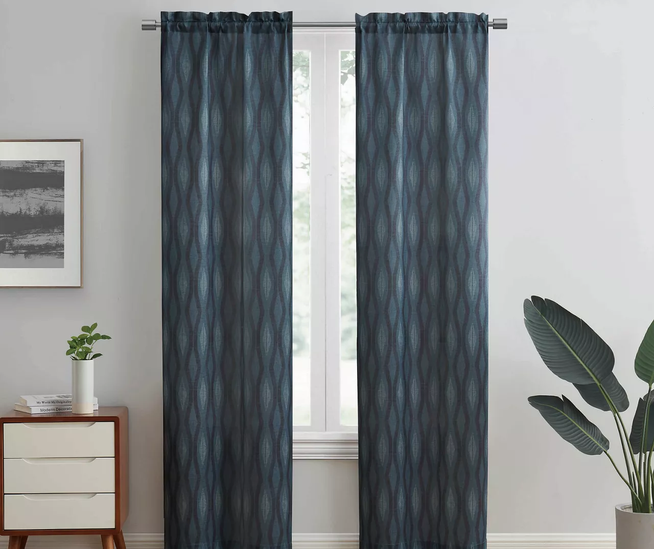 Sundown Indira Geometric Room-Darkening Curtain Panel Pair