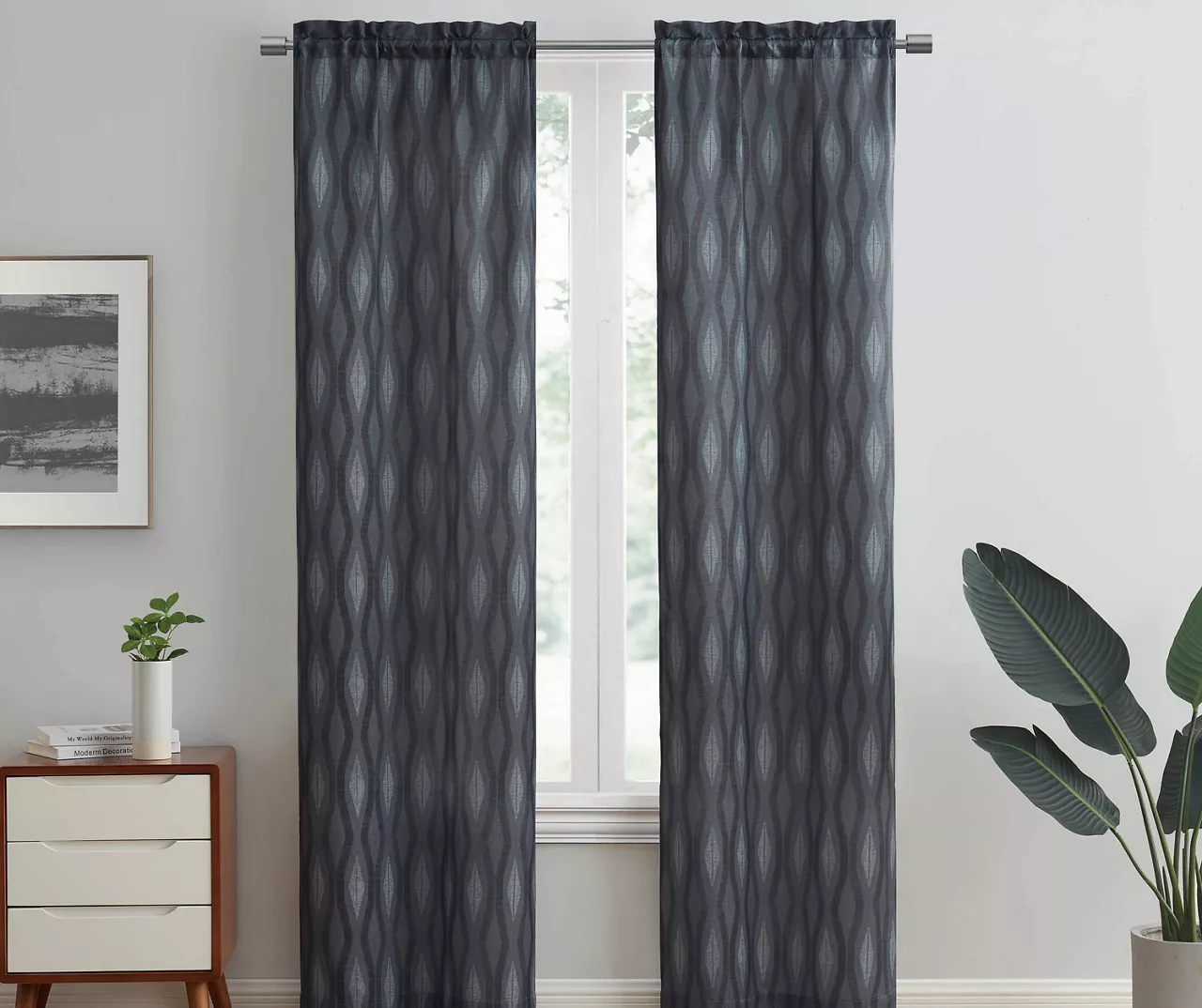 Sundown Indira Geometric Room-Darkening Curtain Panel Pair - Image 3