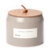 Vanilla Woods Gray Matte Ceramic 3-Wick Jar Candle, 19 Oz.
