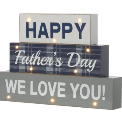"Happy Father's Day" LED Stack Block Tabletop Decor
