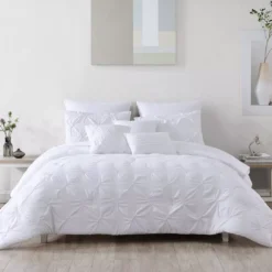 Cara White Tufted King 8-Piece Comforter Set